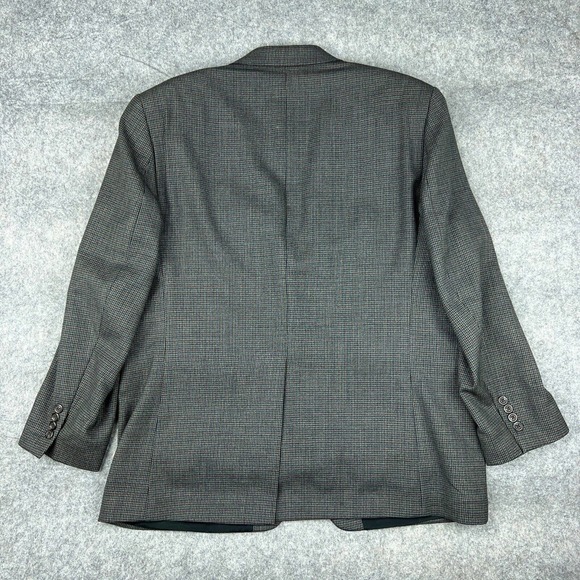 Ralph Lauren Blazer Mens 44R Gray Houndstooth Wool Sport Coat LRL VTG Canada - Picture 11 of 15